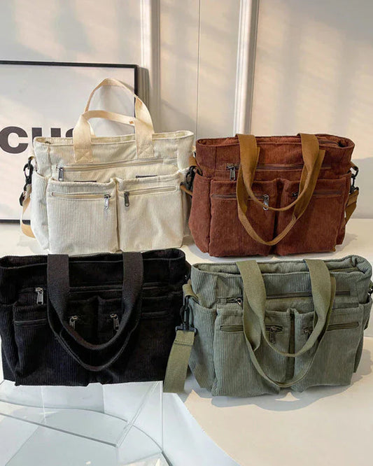 Clara | Sac Fourre-Tout Pratique en Velours Côtelé pour Femmes 1