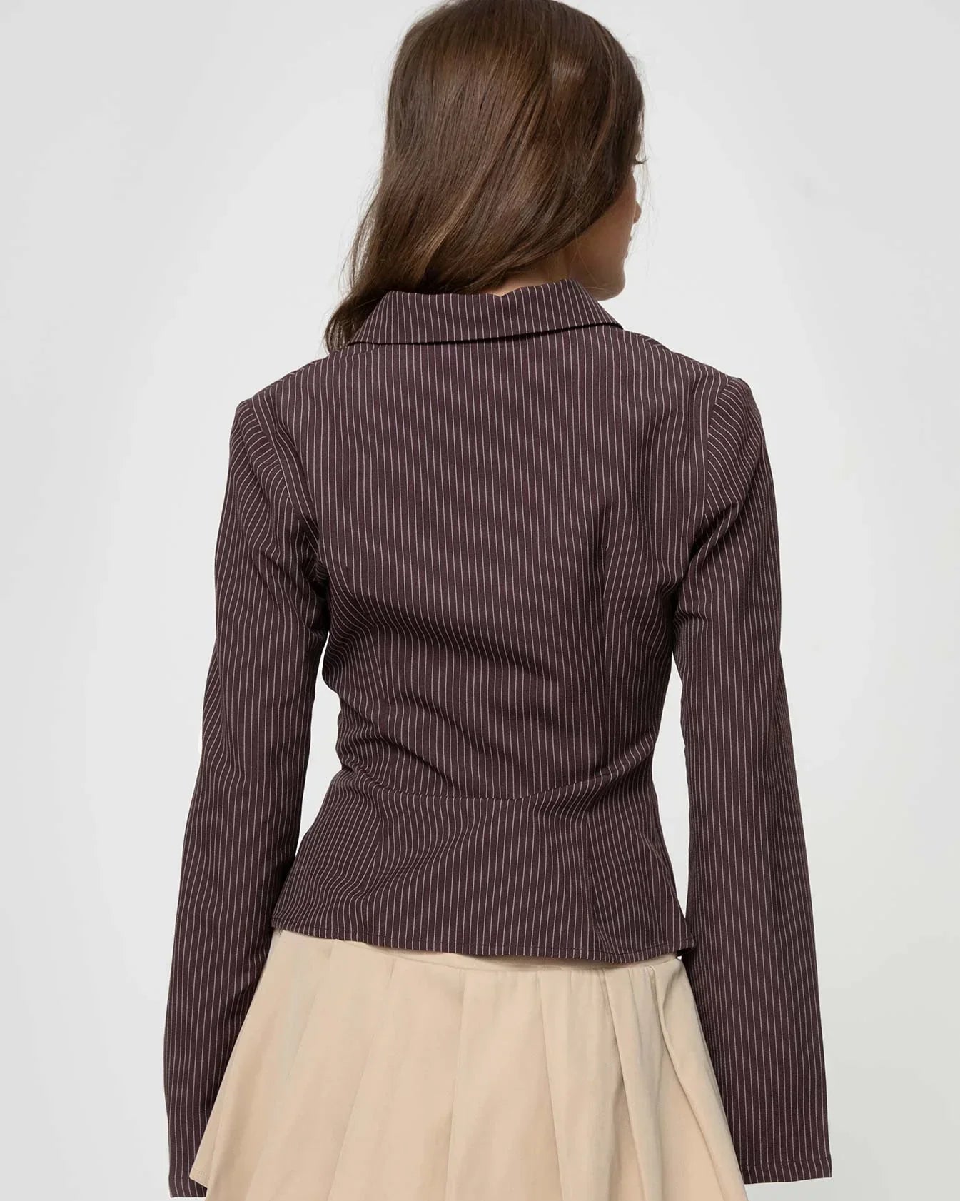 Camille | Blouse Dame Élégante à Rayures avec Manches Évasées pour Femmes 1