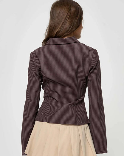 Camille | Blouse Dame Élégante à Rayures avec Manches Évasées pour Femmes 1