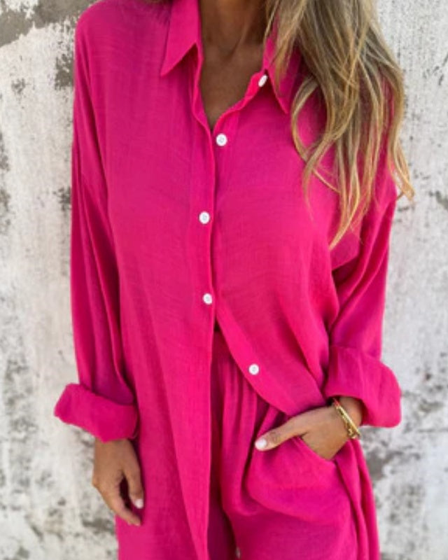 Camille | Ensemble Décontracté à Manches Longues et Short pour Femmes 11