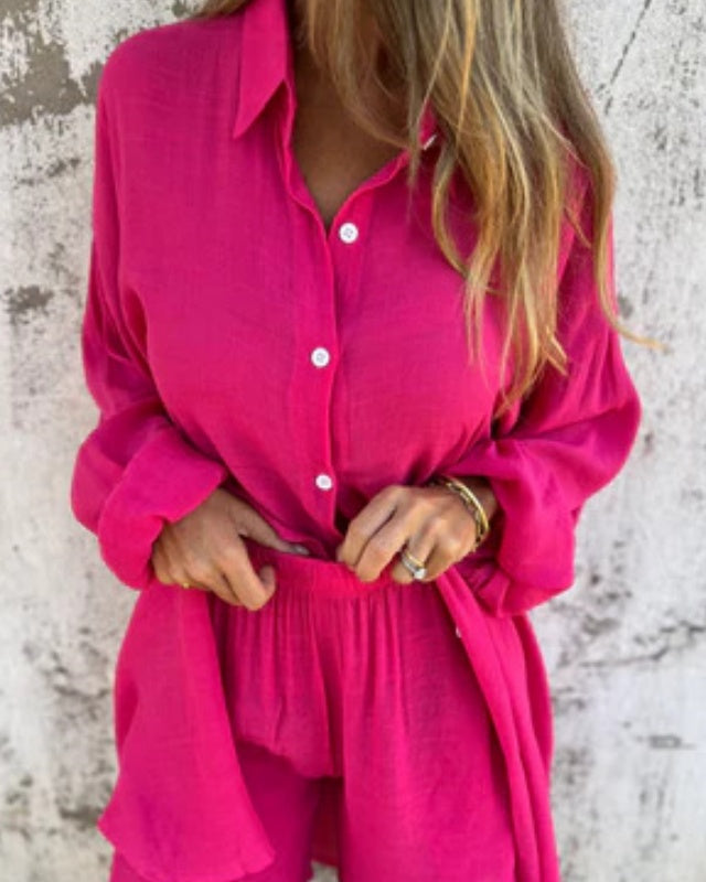 Camille | Ensemble Décontracté à Manches Longues et Short pour Femmes 8