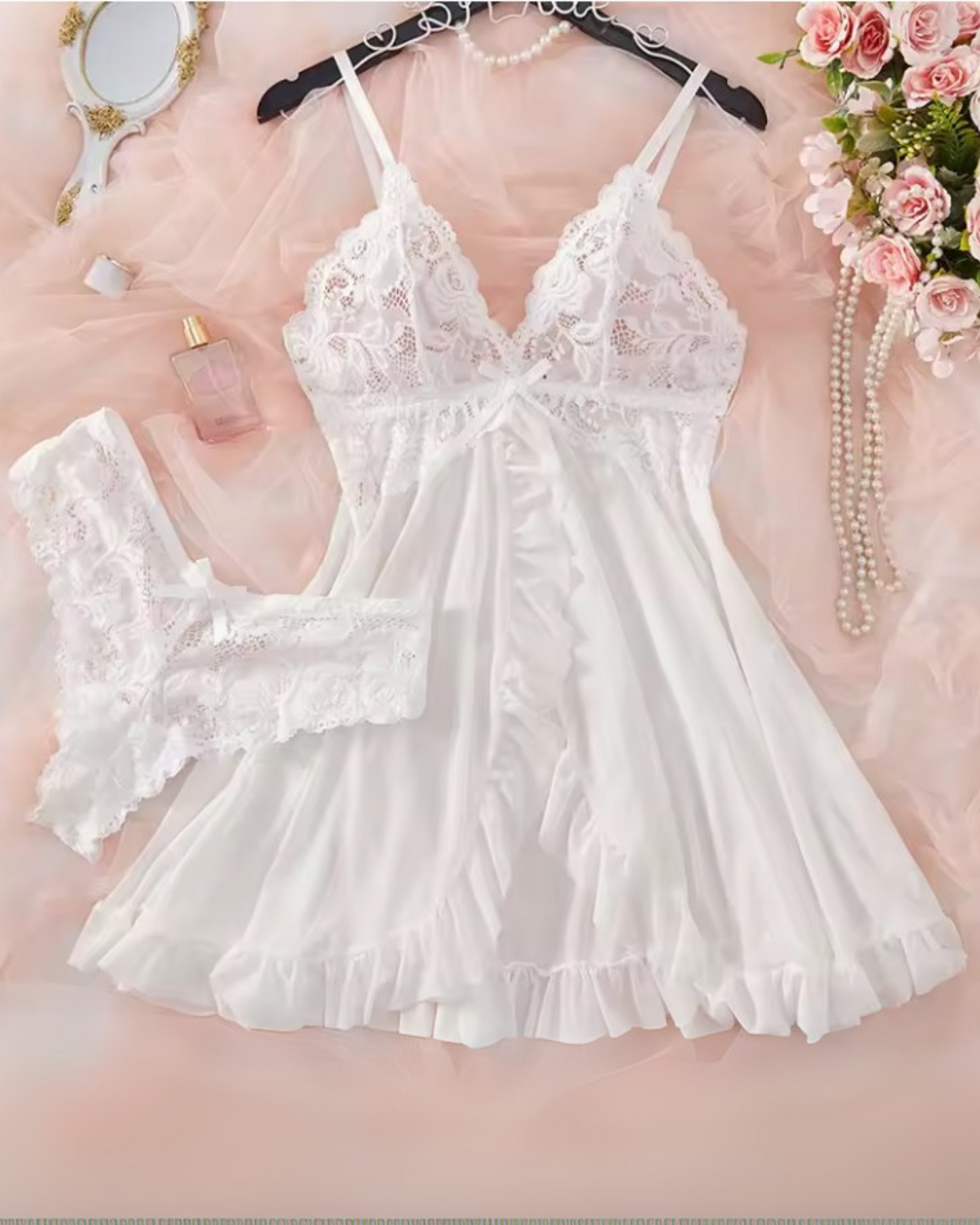 Camille | Ensemble de Lingerie en Dentelle et Satin Élégant pour Femmes 0