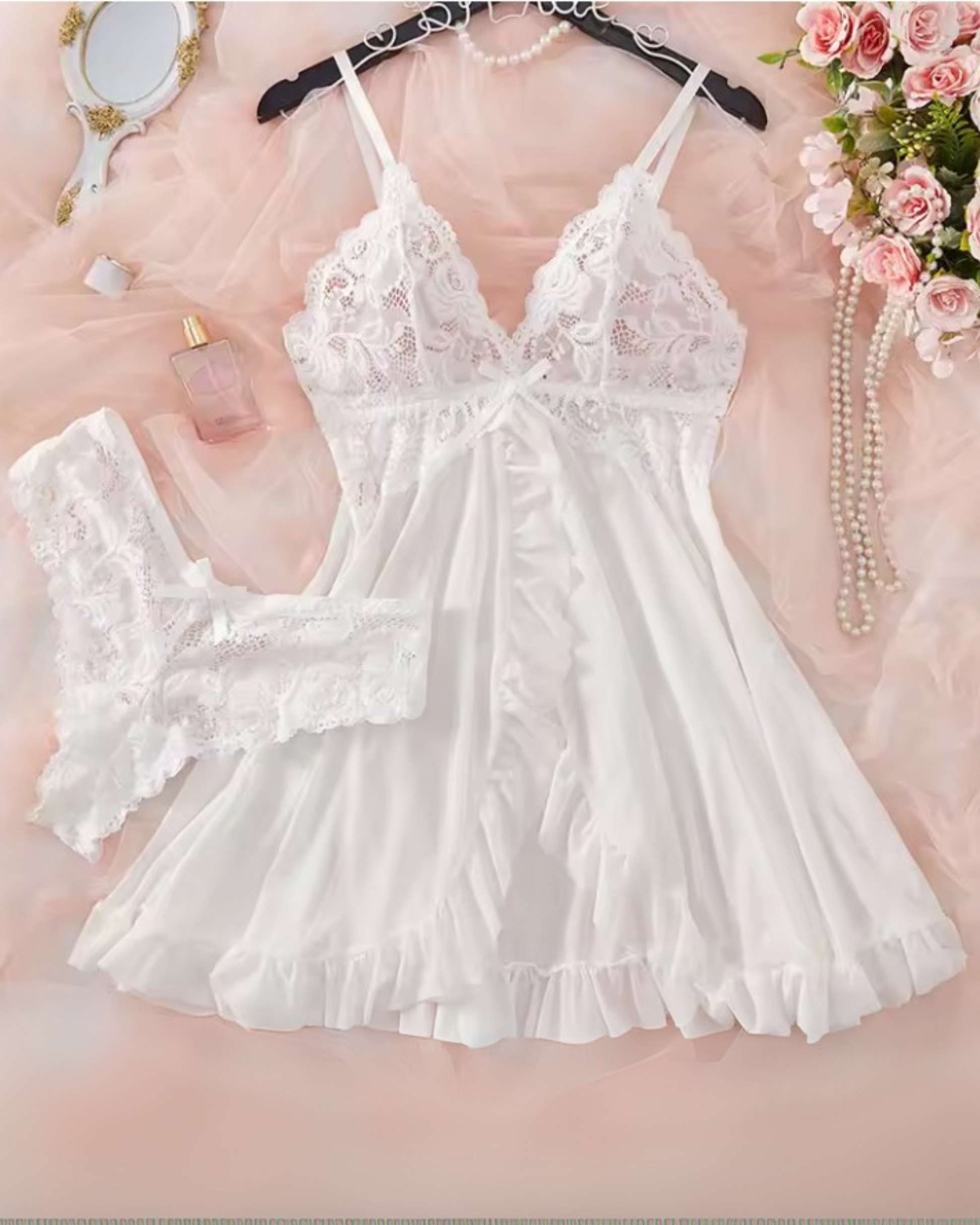 Camille | Ensemble de Lingerie en Dentelle et Satin Élégant pour Femmes 0