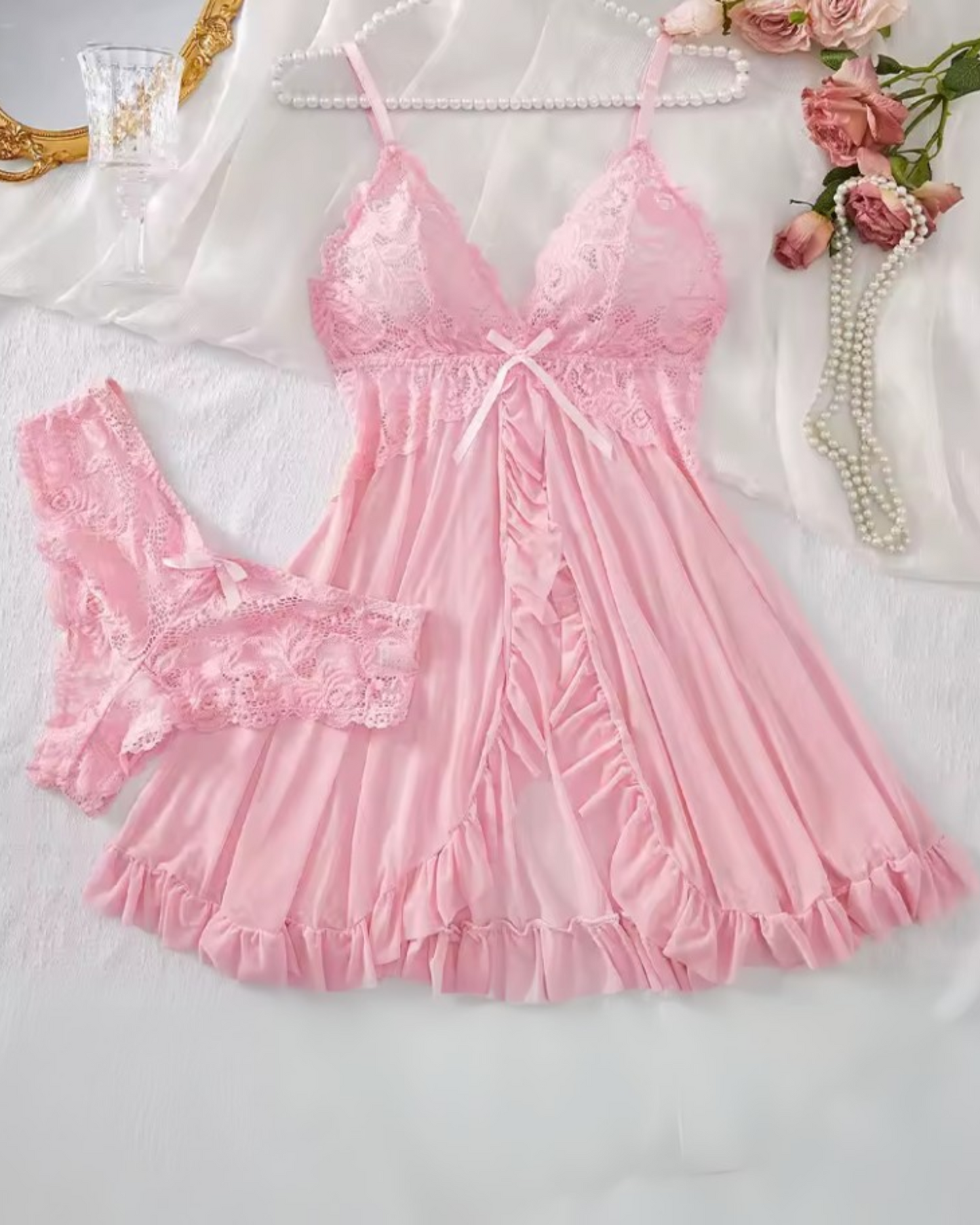 Camille | Ensemble de Lingerie en Dentelle et Satin Élégant pour Femmes 2