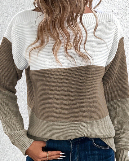 Camille | Pull Décontracté en Tricot Colorblock pour Femmes Élégantes 4