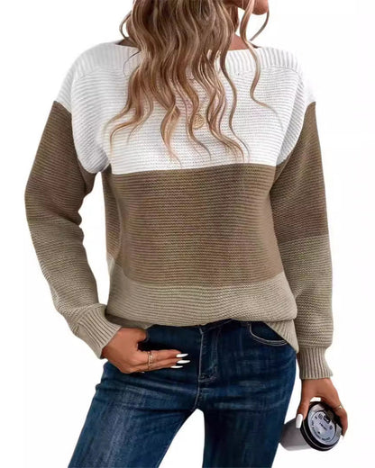 Camille | Pull Décontracté en Tricot Colorblock pour Femmes Élégantes 7
