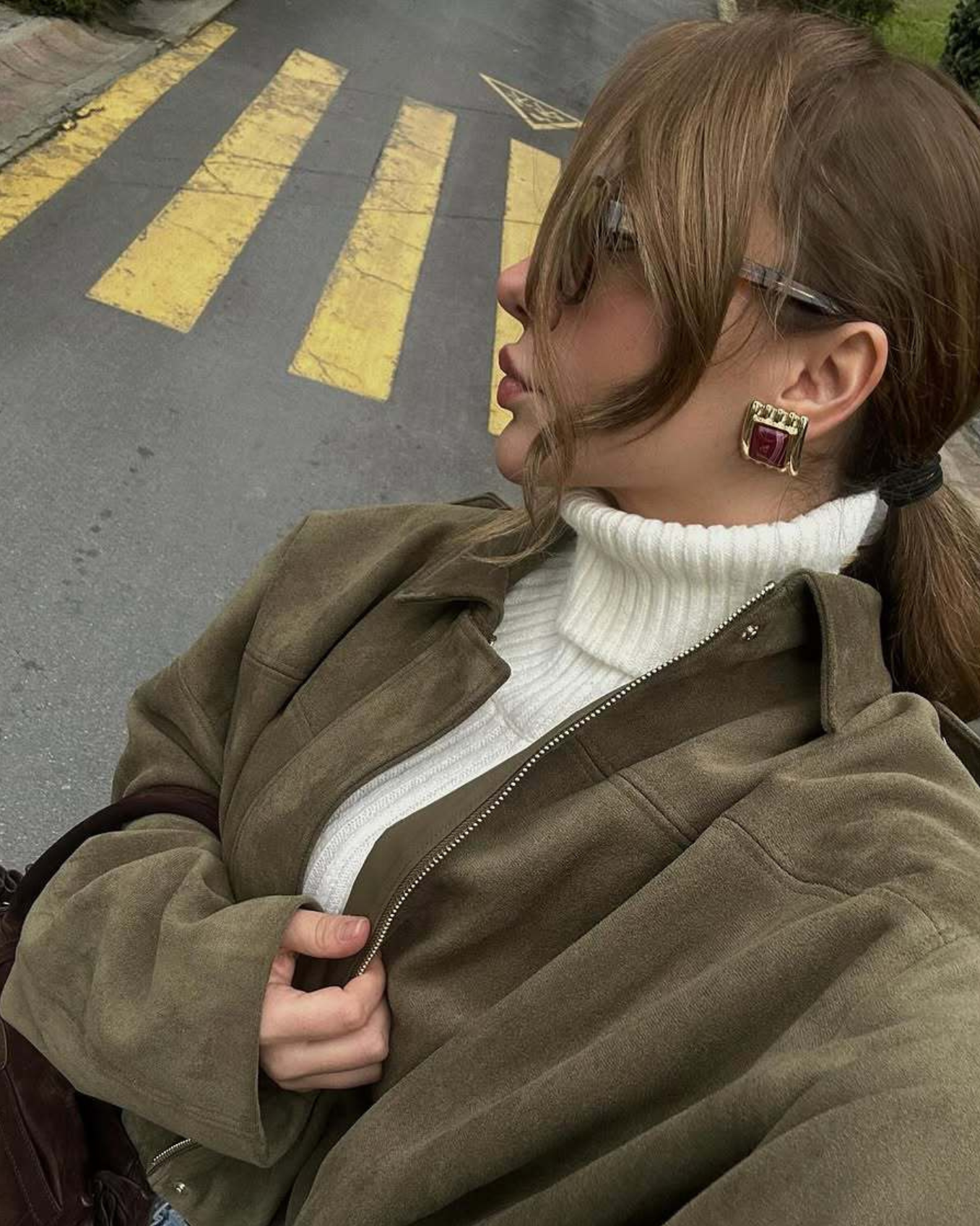 Camille | Veste Pilote en Suède à Manches Batwing pour Femmes 2