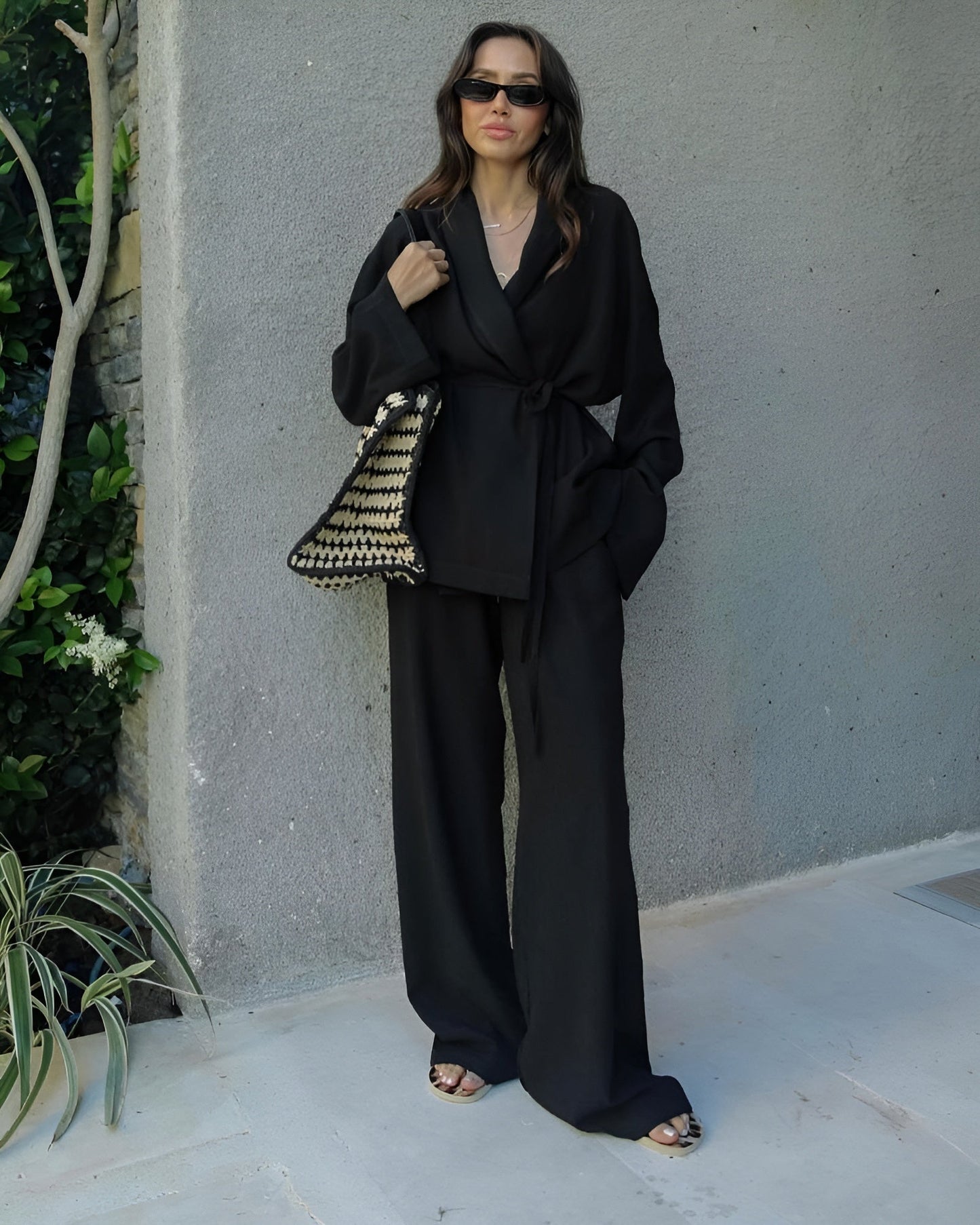 Clara | Ensemble Kimono Ceinturé et Pantalon Large en Lin pour Femmes 3