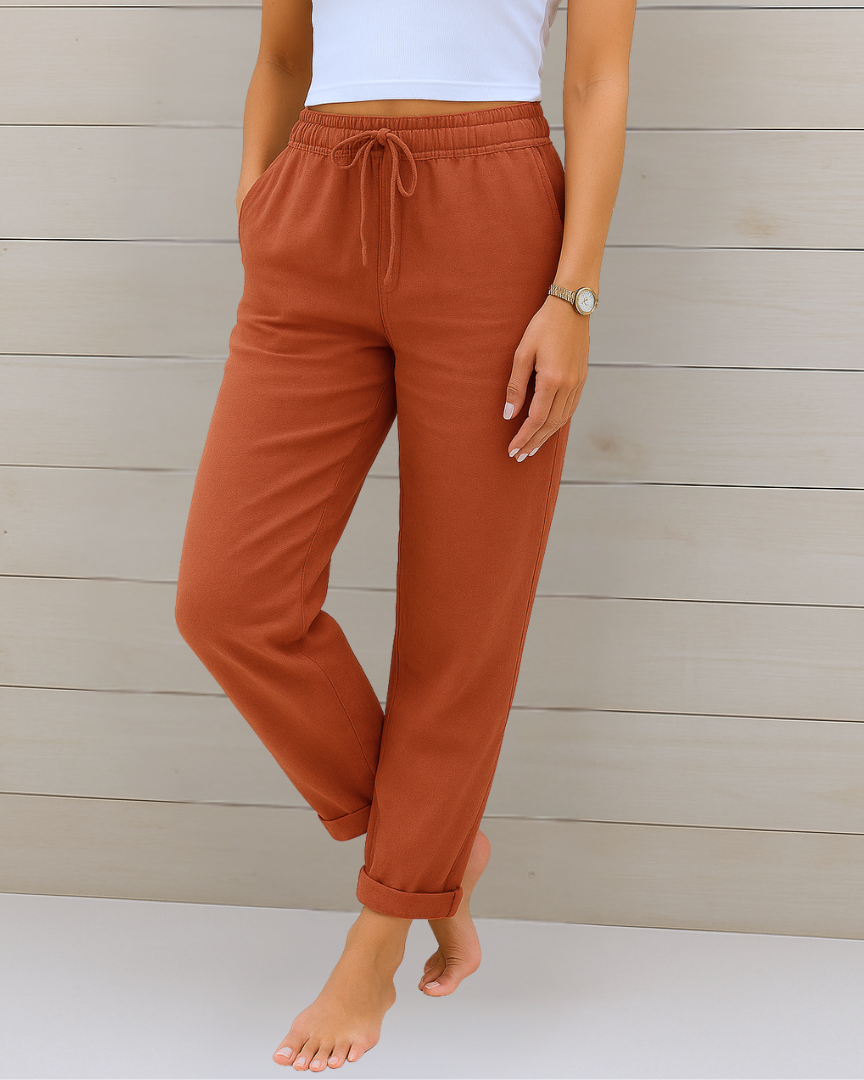 Clara | Pantalon en Lin Stretch Élégant et Respirant pour Femmes 5