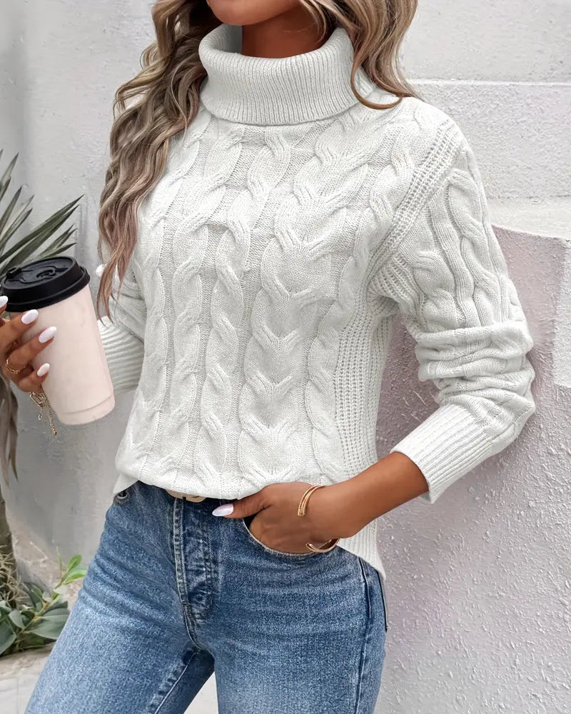 Clara | Pull à Col Roulé Torsadé Classique pour Femmes Élégantes 7