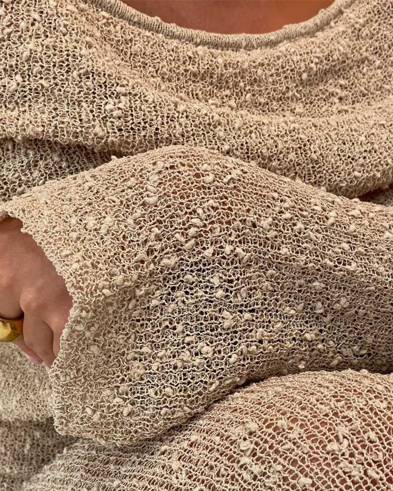 Clara | Robe Maxi Off Shoulder Élégante en Tissu Bouclé pour Femmes 7