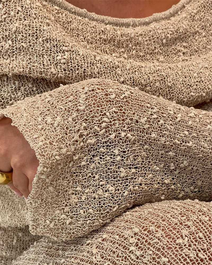 Clara | Robe Maxi Off Shoulder Élégante en Tissu Bouclé pour Femmes 7