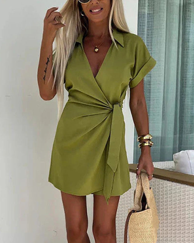 Clara | Romper Sexy à Col V en Coton et Lin pour Femmes Élégantes 0