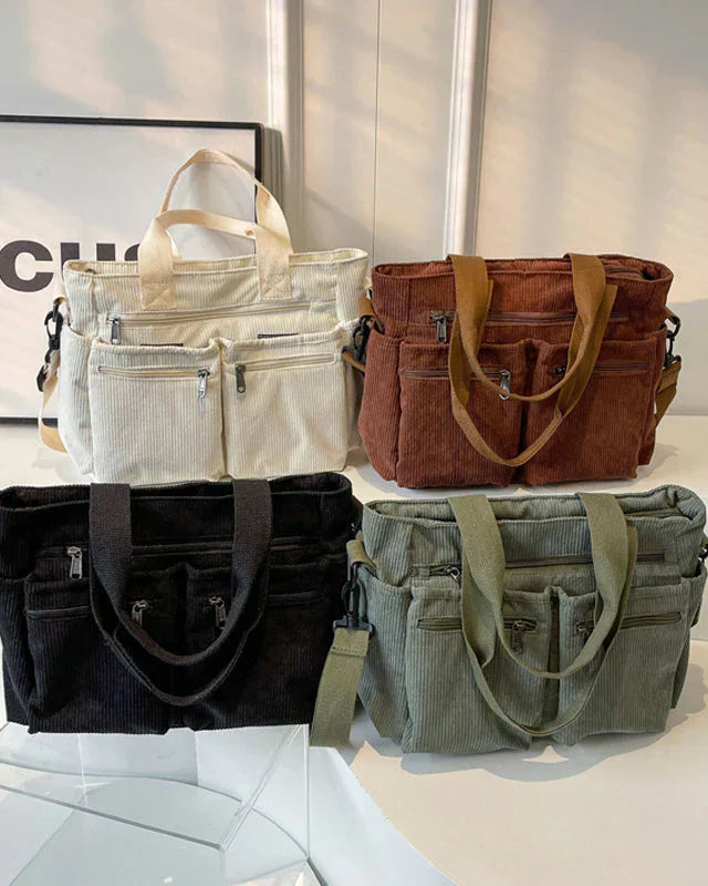 Clara | Sac Fourre-Tout Pratique en Velours Côtelé pour Femmes 1