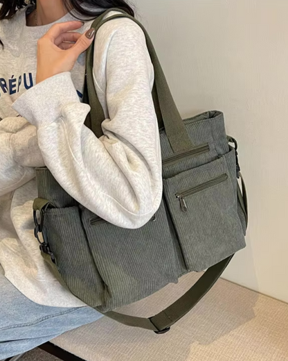 Clara | Sac Fourre-Tout Pratique en Velours Côtelé pour Femmes 2