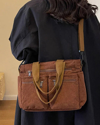 Clara | Sac Fourre-Tout Pratique en Velours Côtelé pour Femmes 3