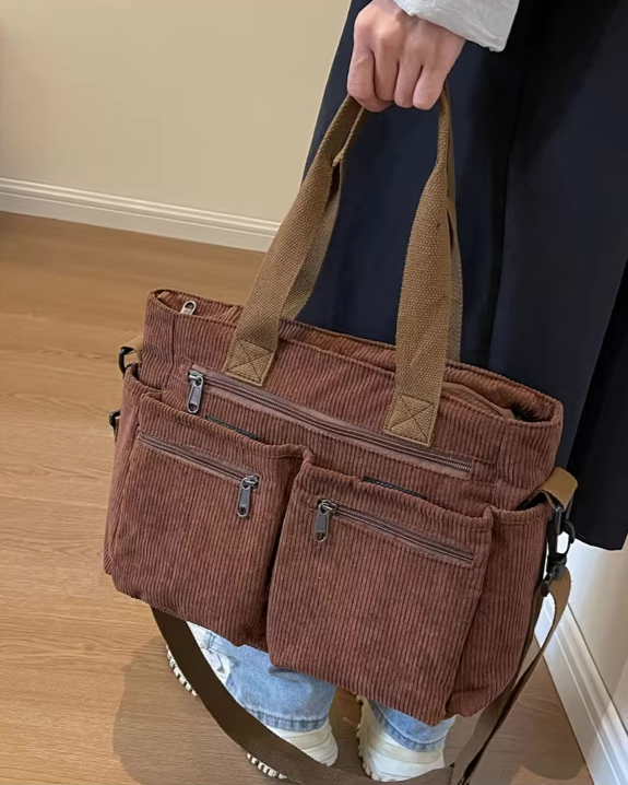 Clara | Sac Fourre-Tout Pratique en Velours Côtelé pour Femmes 5