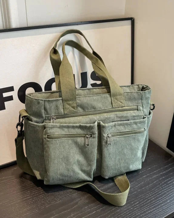 Clara | Sac Fourre-Tout Pratique en Velours Côtelé pour Femmes 6