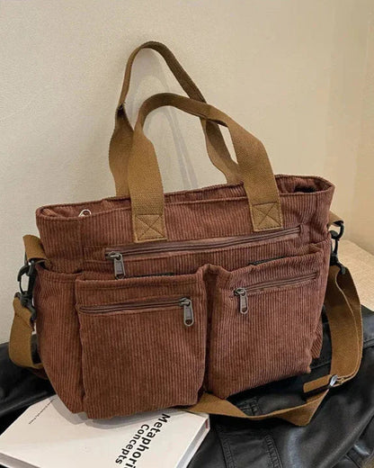 Clara | Sac Fourre-Tout Pratique en Velours Côtelé pour Femmes 7