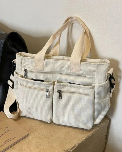 Clara | Sac Fourre-Tout Pratique en Velours Côtelé pour Femmes 8