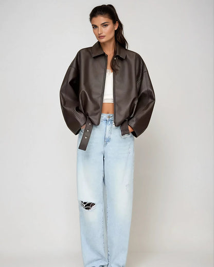 Clara | Veste Rétro en Similicuir Audacieuse pour Femmes 1