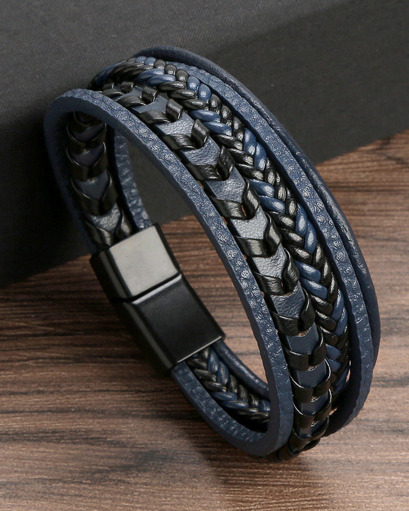 Léo | Bracelet Viking Tressé en Cuir pour Hommes et Femmes, Accessoire Élégant et Résistant 0