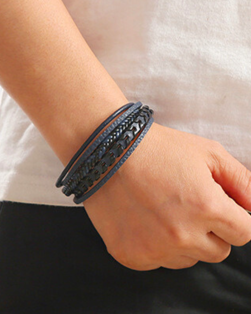 Léo | Bracelet Viking Tressé en Cuir pour Hommes et Femmes, Accessoire Élégant et Résistant 2