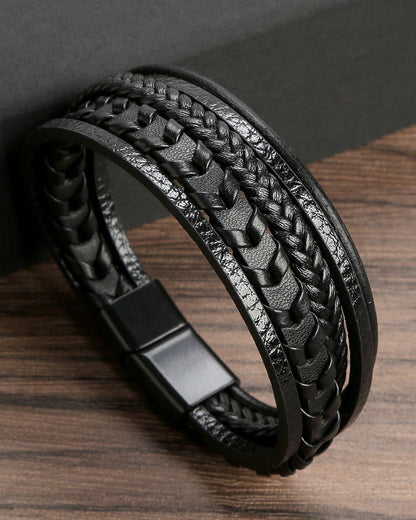 Léo | Bracelet Viking Tressé en Cuir pour Hommes et Femmes, Accessoire Élégant et Résistant 4