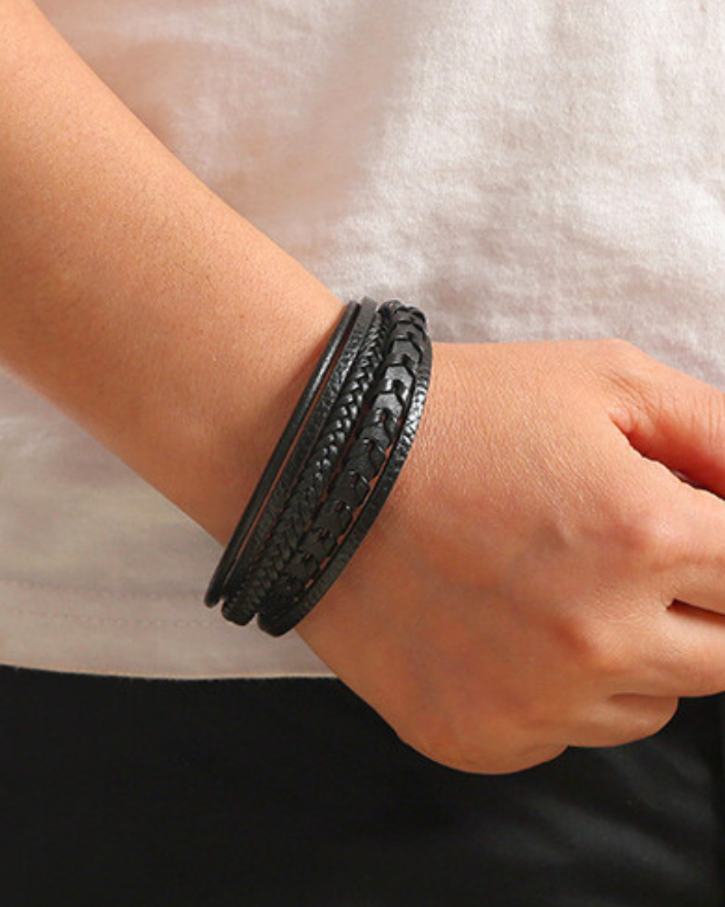 Léo | Bracelet Viking Tressé en Cuir pour Hommes et Femmes, Accessoire Élégant et Résistant 5