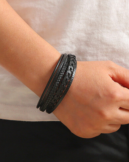 Léo | Bracelet Viking Tressé en Cuir pour Hommes et Femmes, Accessoire Élégant et Résistant 5