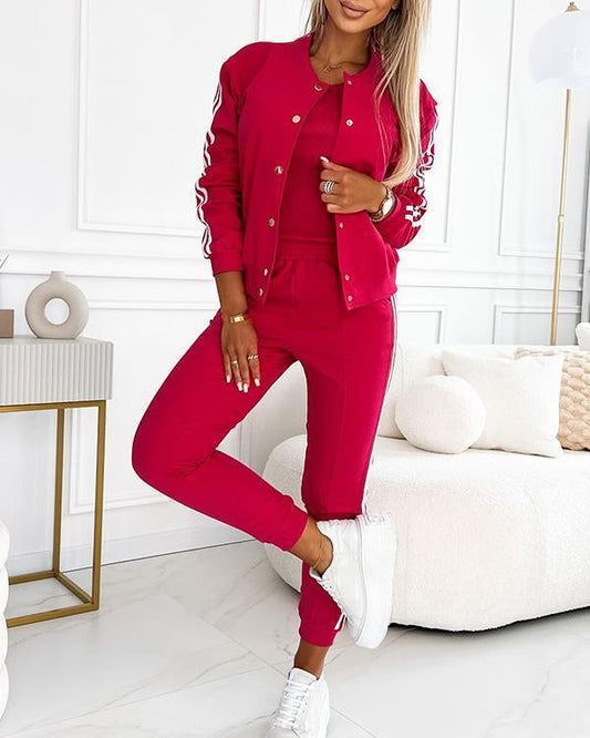 Sophie | Ensemble Sportif à Rayures avec Veste et Jogging pour Femmes 0